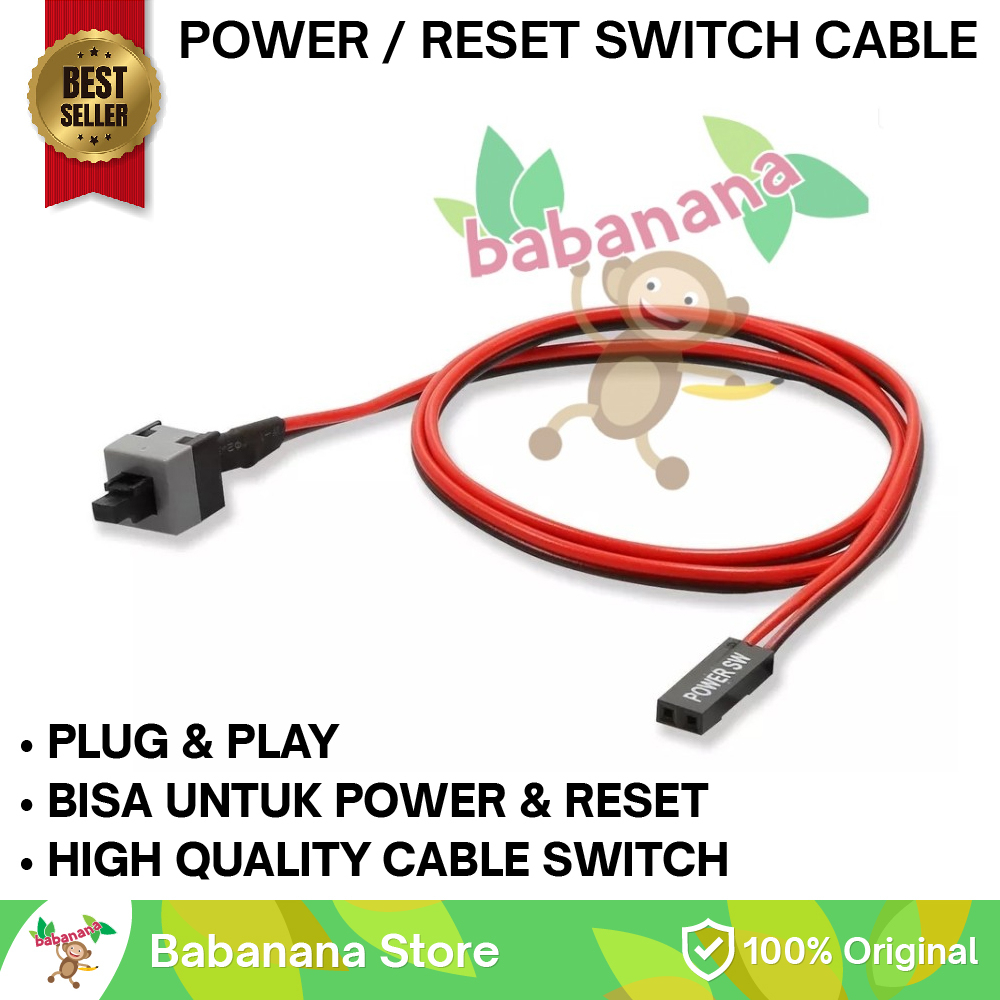 Front Panel Switch Power Reset Button Cable For PC CPU Computer On Off ...