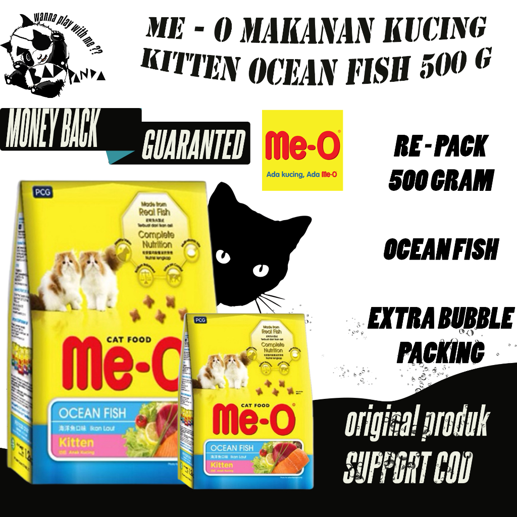 Me-o Meo KITTEN Cat Food Ocean Fish Flavor 500 gr Pack | Shopee Philippines