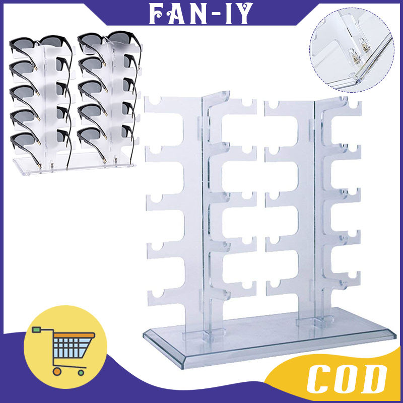 10-pack Of Glasses Display Rack Transparent Plastic Aesthetic Glasses ...