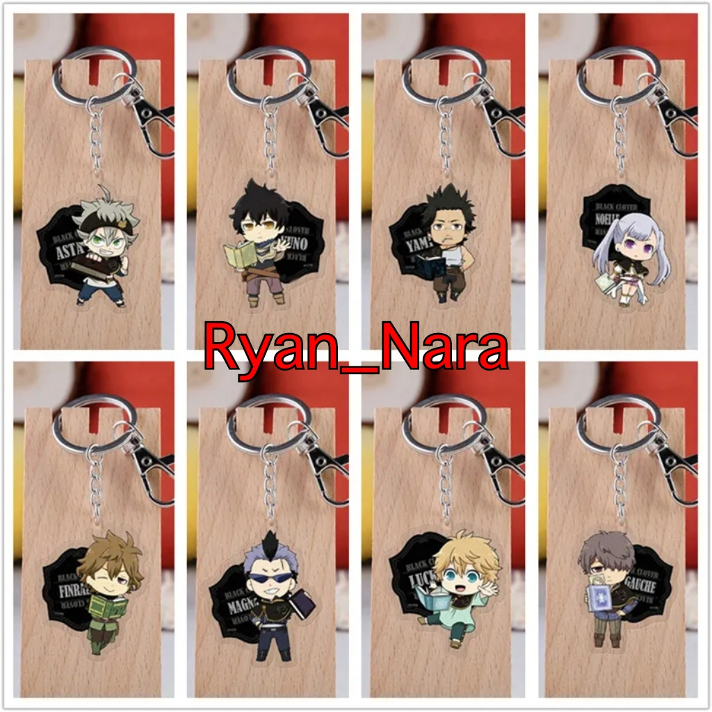 GANTUNGAN Anime Black Clover Asta Yuno 2-sided Acrylic Keychain Ryan ...