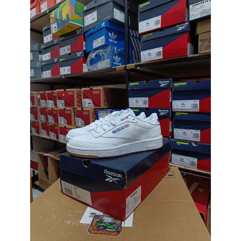 Reebok Classic Club C 85 White Blue Official Original MAP | Shopee ...