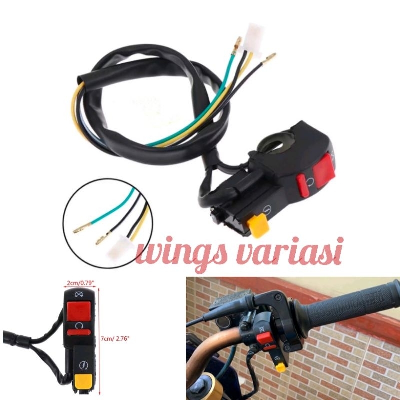 TOMBOL On Off Button Switch+Engine Starter Switch 2-button Motorcycle ...