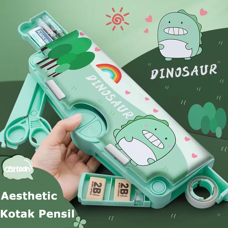 Cartoon Astronaut Multifunction Pencil Box Complete Aesthetic Scissors ...
