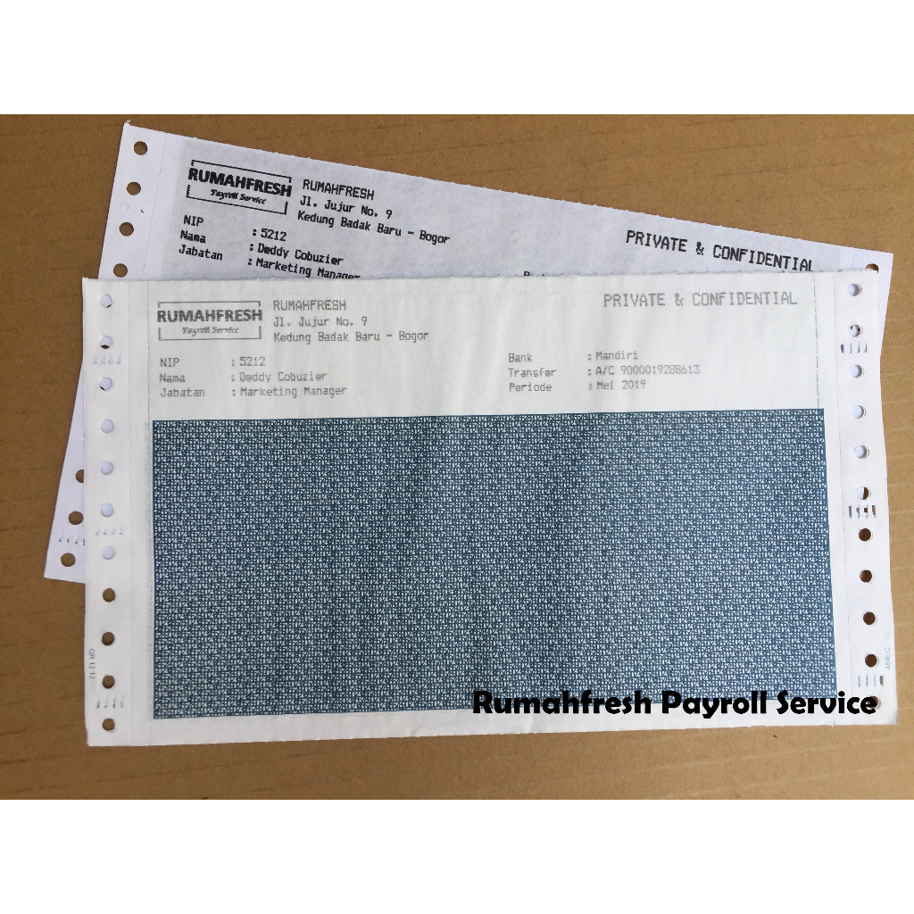 Office Supplies print Payroll Paper Blanks for slip gaji employee needs ...