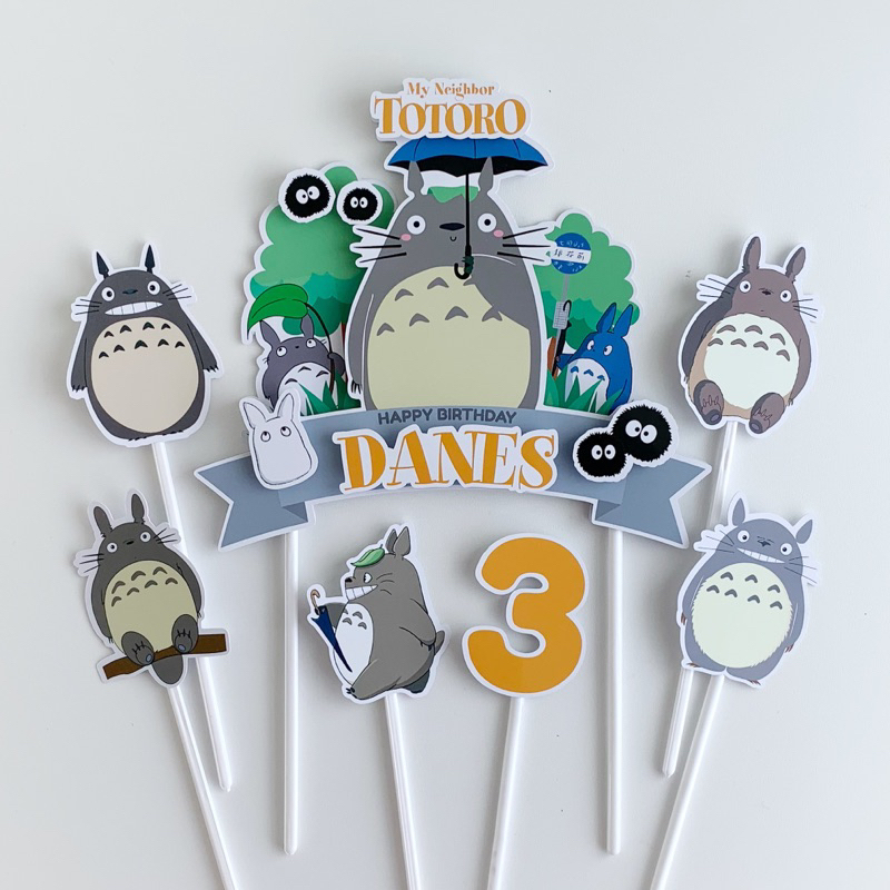 Cake Topper 3D Character My Neighbour Totoro Cake Toppers Tart Skewer ...