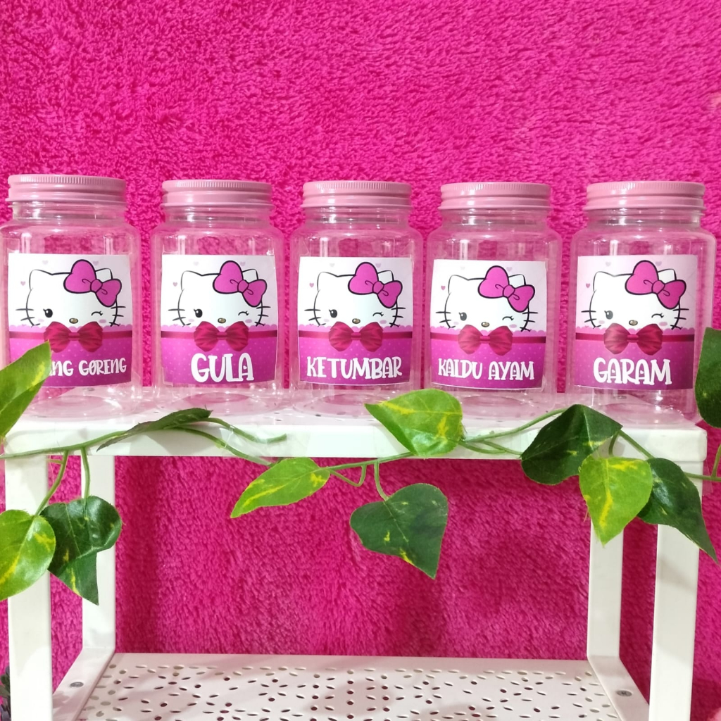Hello Kitty Jar / Hello Kitty Spice Jar / free Sticker Spice Jar / Pink ...