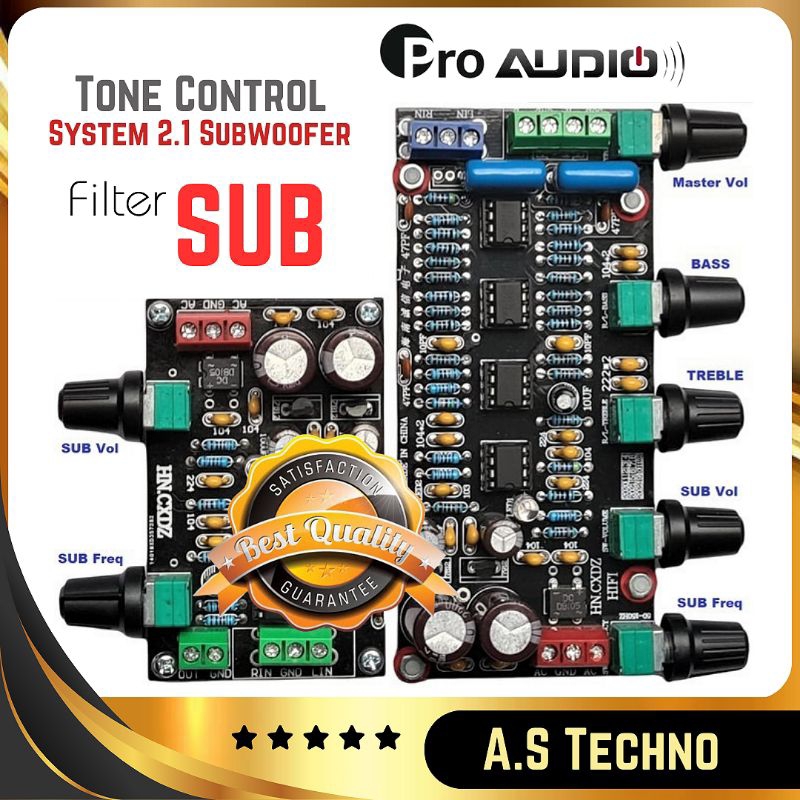 Tone Control HIFi 2.1 Stereo Subwoofer PreAmplifier Bass LFE Filter