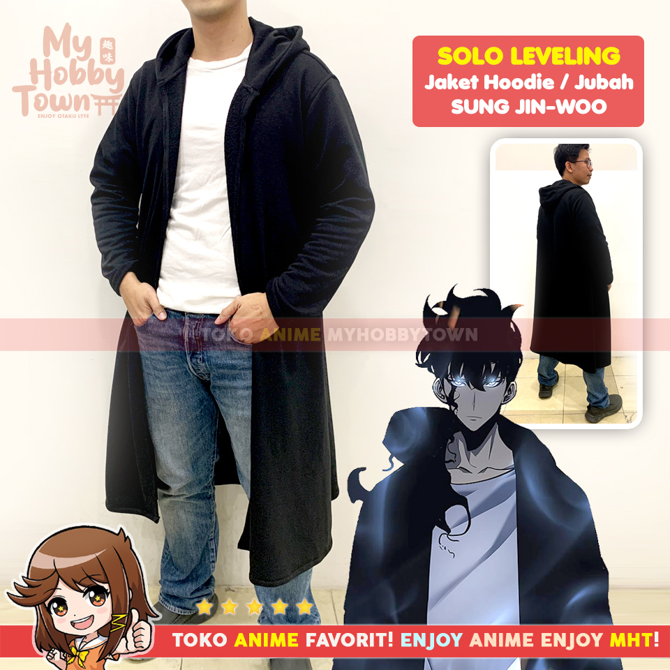 Hoodie Jacket Solo Leveling Cloak Sung JinWoo Anime Cosplay Black Manhwa Sung Jinwoo Shopee