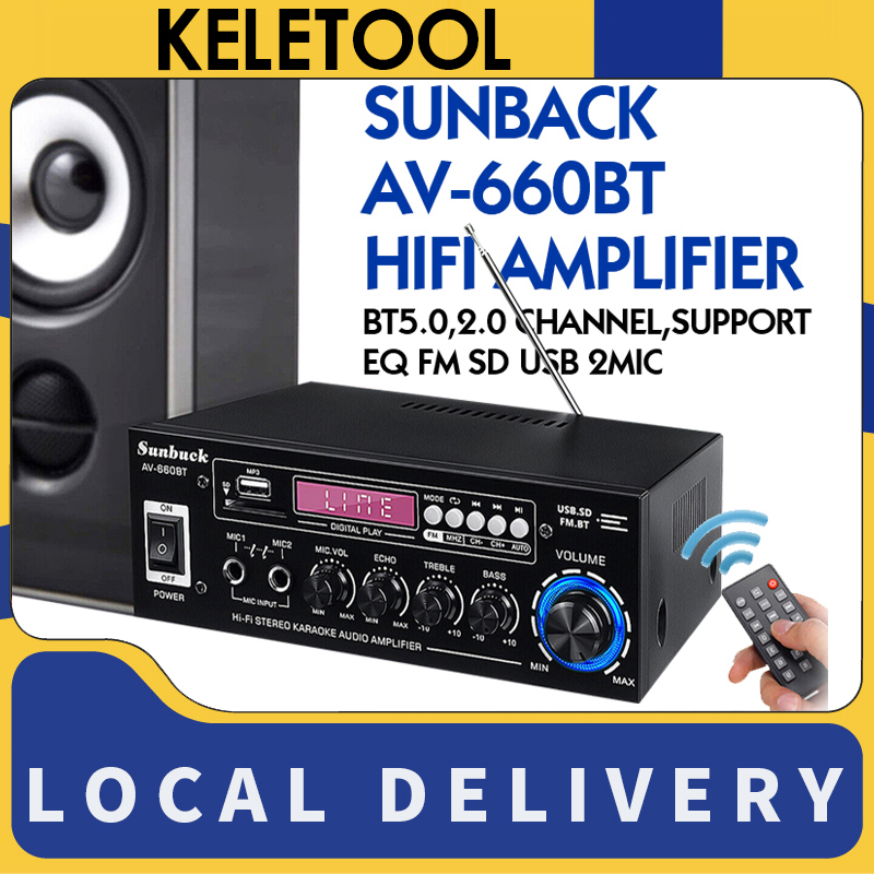 Amp Karaoke Equalizer Power Amplifier SUNBUCK AV 2.0 Audio Amplifier