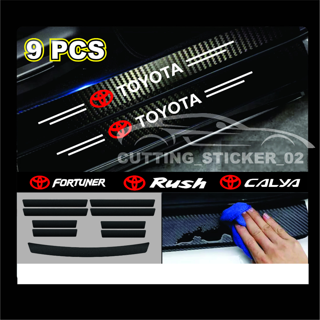 Toyota CAR DOOR FOOTSTEP CARBON STICKER TOYOTA RUSH FORTUNER CALYA CAR ...