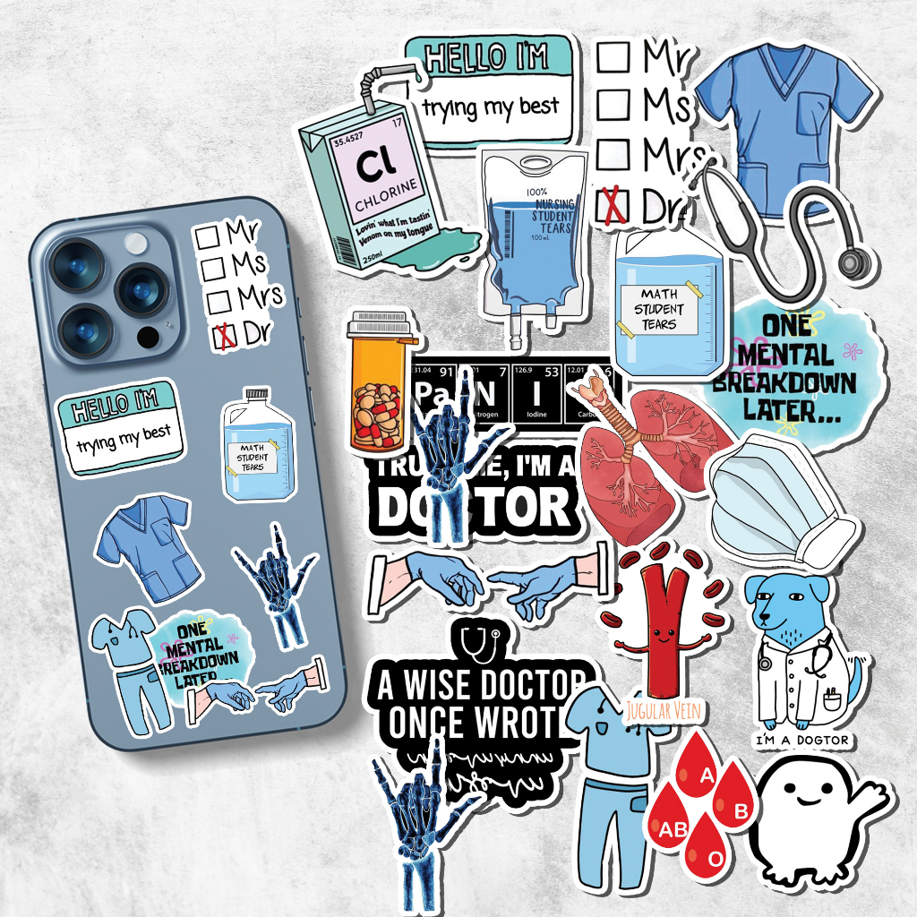 21pcs Stickers DOCTOR Aesthetic Pack | Anti-Fade Waterproof Sticker ...
