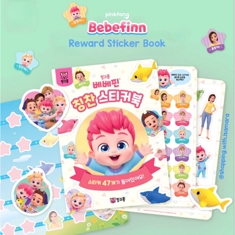 Pinkfong Bebefinn Reward Sticker Book/Children's Sticker Book | Shopee ...