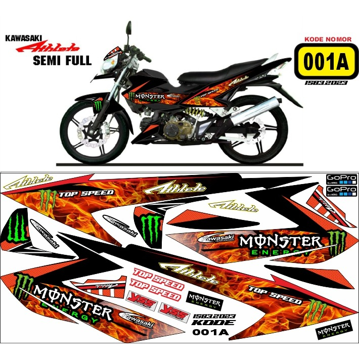 Kawasaki Athlete striping decal Sticker Graphic Variations Shopee
