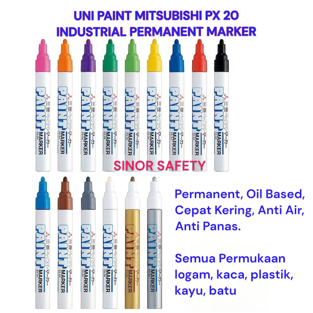 Uni PAINT Marker Mitsubishi PX-20 Permanent Oil Based Marker | Shopee ...