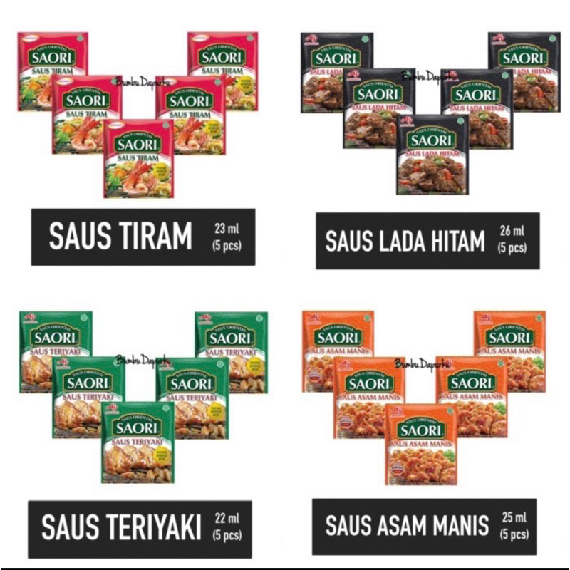 HITAM (5Sachets) Saori Sauce (Sweet Acid, Black Pepper, Teriyaki