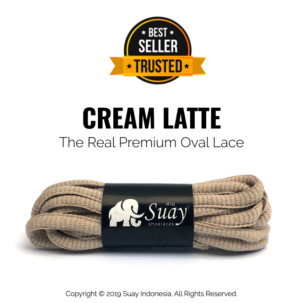 Suay Round Shoelaces Oval Coffee Beige Color Length 110cm Width 6mm The Real Premium Oval Shoelace Cream Latte Shopee Philippines