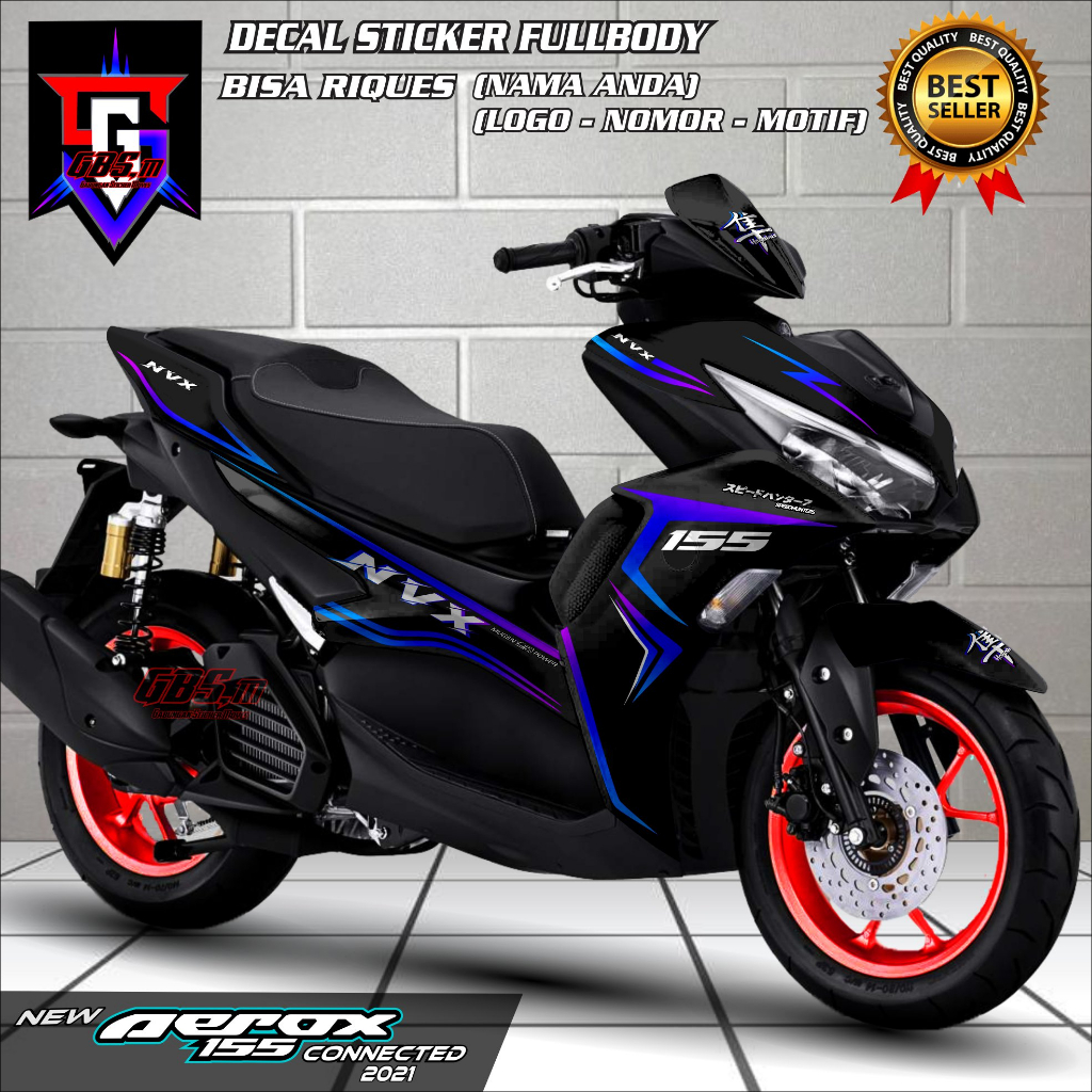 Sticker Decal All New Aerox Connected 2021 Fullbody Sticker Motorcycle ...