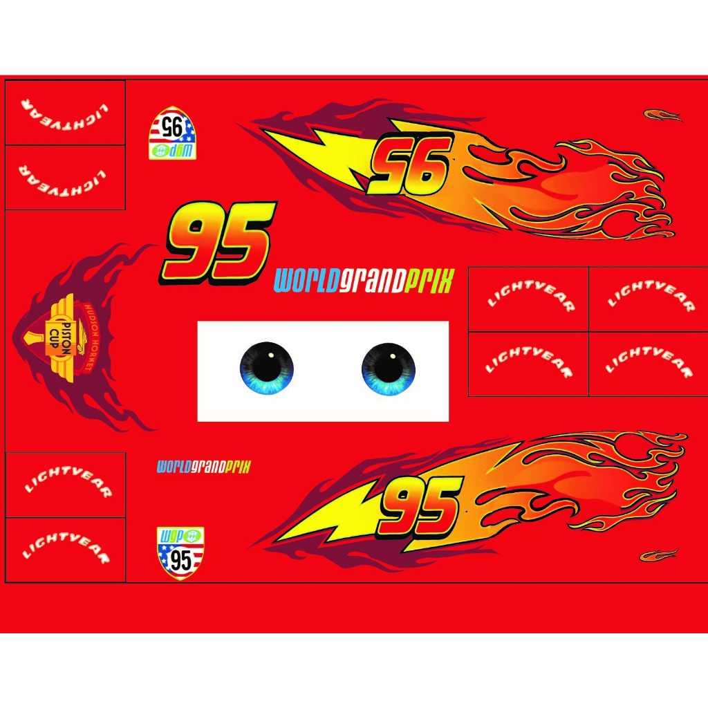 [WHITE Toner] DECAL HOTWHEELS WHITE TONER DECAL CARS MCQUEEN LIGHTING