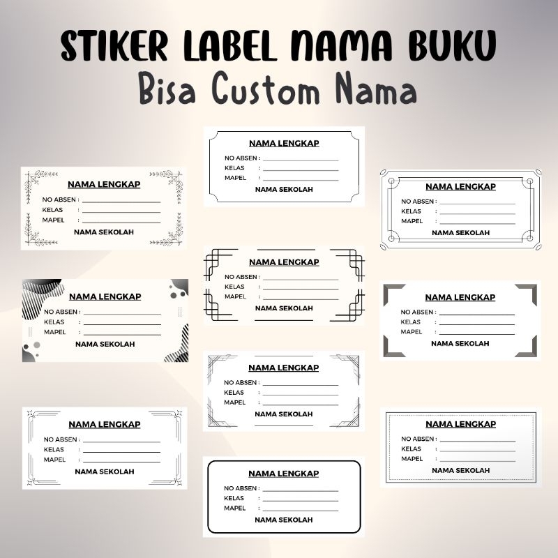 Custom Book Name Label Stickers | Black and White | Shopee Philippines