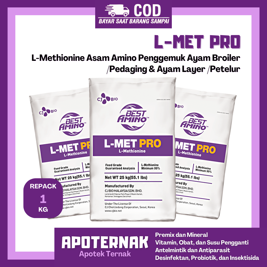 Lmet PRO 1kg Methionine Amino Acid Fattening Broiler Chicken Meat