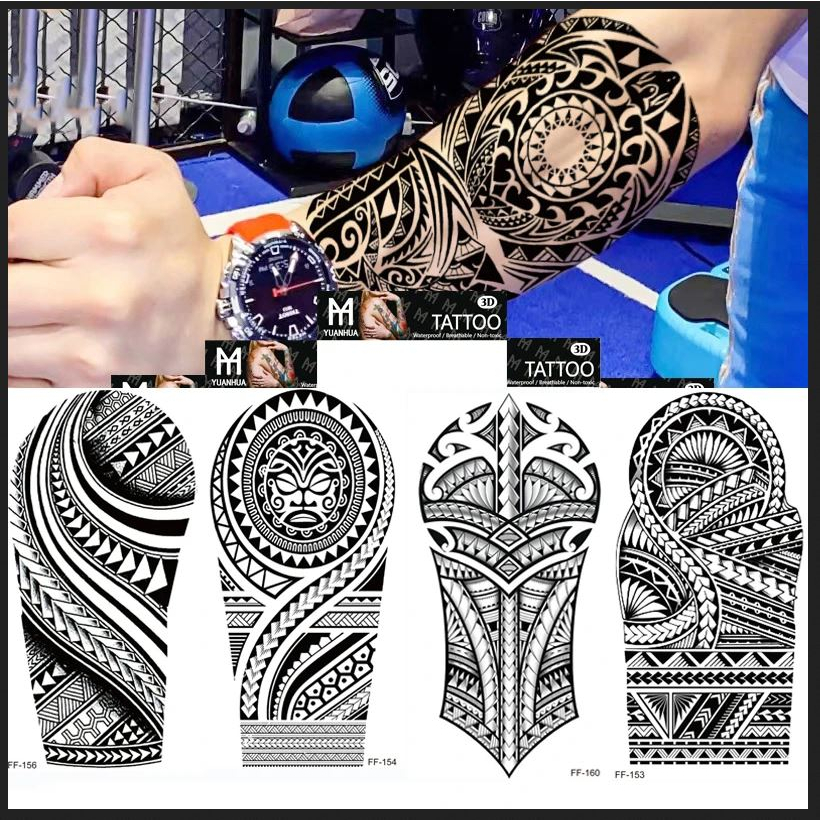 Triball temporary Tattoo Shoulder Arm Chest temporary Ornament maori