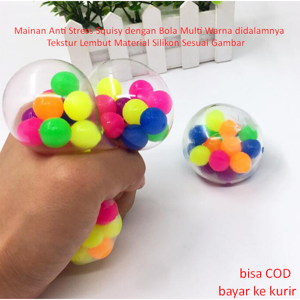 Squishy Anti-Stress Toy with Multi-Color Ball Inside, Soft Texture ...