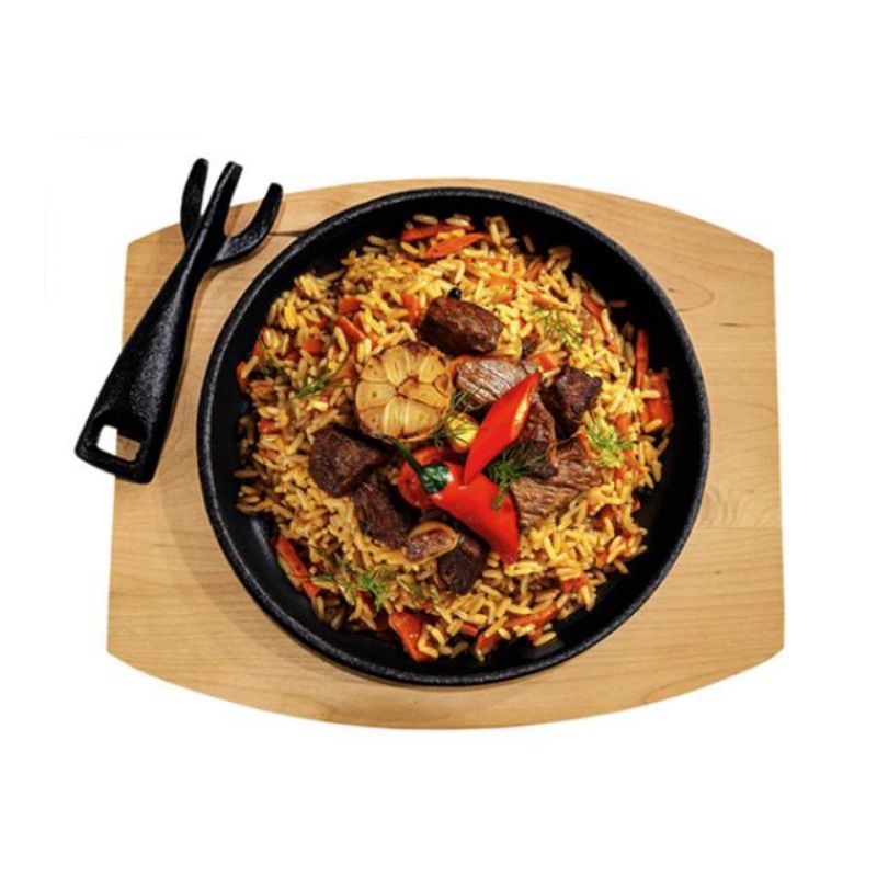 Round CAST IRON BAKING PAN HOT PLATE Serving PLATE STEAK STEAK Beef
