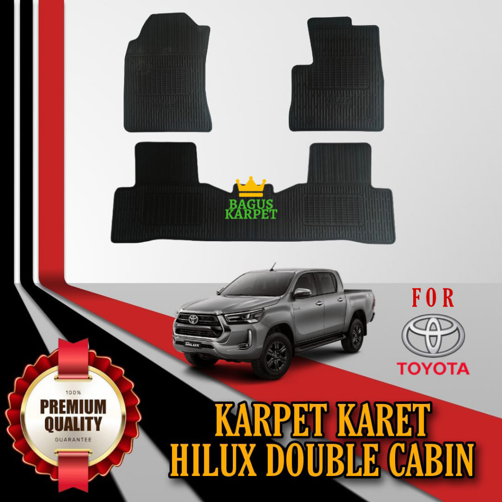 Baguscarpet Toyota Hilux Double Cabin Black Car Rubber Carpet Full