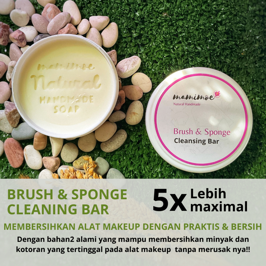 Mamamu Oe brush & sponge cleansing soap with coconut oil Brush And