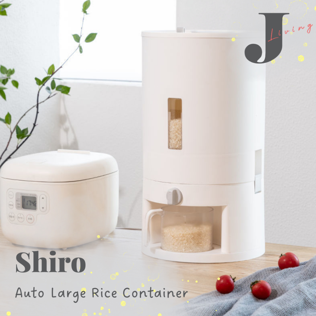 【J LIVING】SHIRO Aesthetic Rice Container Smart Rice Storage Container ...