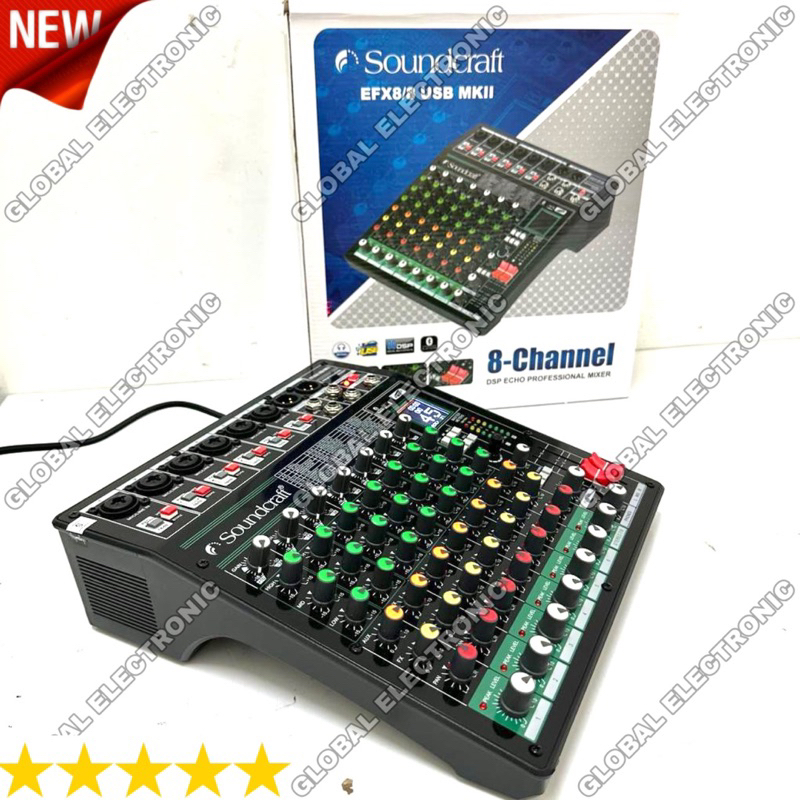 Mixer Audio Soundcraft EFX 8/8 USB MKII 8 Channel Mixing DSP Echo Proffesional Mixer 8 Shopee