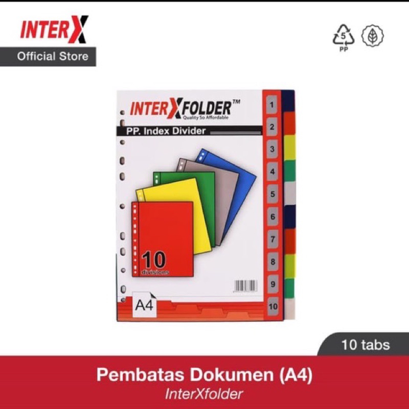 Index Divider A4 Inter X 10 Tabs / Ordner Binder Divider | Shopee ...
