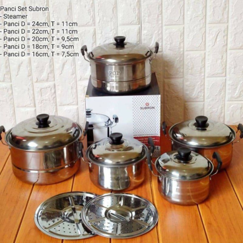 5-Tier Pan Set with 2-Steamer STH-03 (SUBRON) | Shopee Philippines