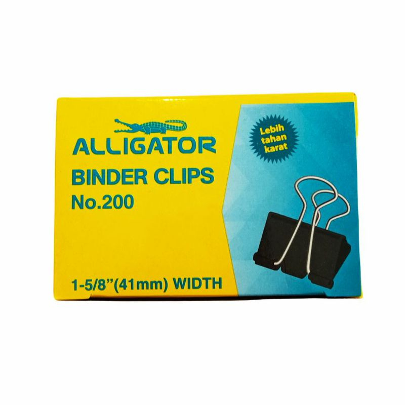 Binder CLIP 200 ALLIGATOR/Paper Clamp/CLIP/BINDER CLIP (PACK) Shopee