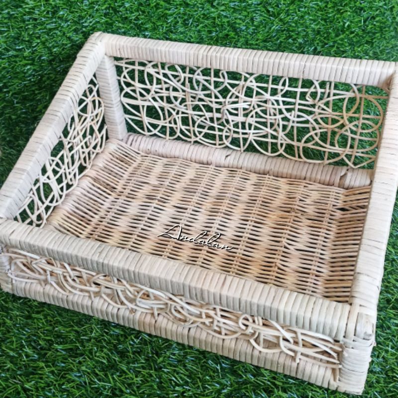 Slanted Rattan Tray Basket | Shopee Philippines