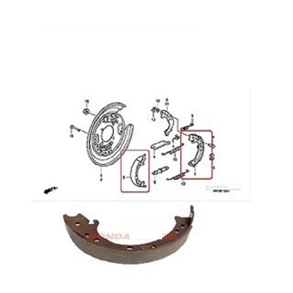 Odyssey Hand Brake Pads 2015 2016 2017 2018 2019 2020 2021 original ...