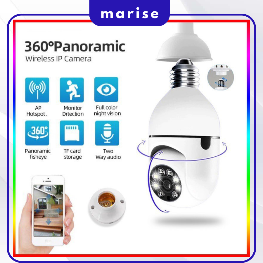 Light Bulb Camera Ip Camera Wireless PTZ Rotating Light Bulb With Night ...
