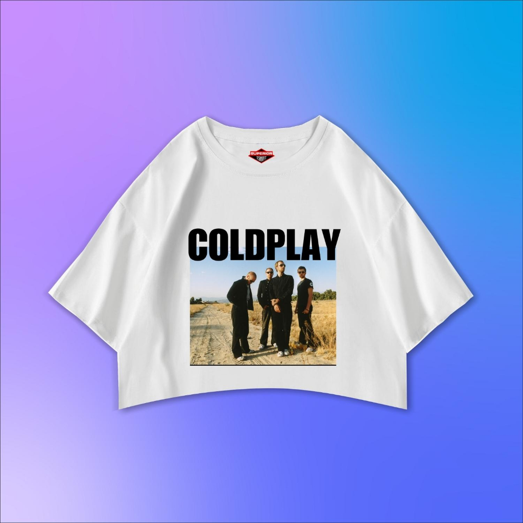 Crop TEE COLDPLAY WASHED T-SHIRT/OVERSIZE/SLIM-FIT/CROP TOP COLDPLAY/CD ...