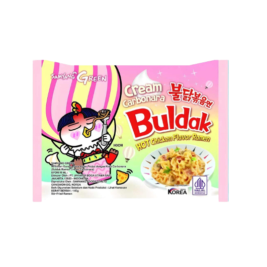 Samyang Instant Noodles Hot Chicken Ramen Original, Buldak Carbonara