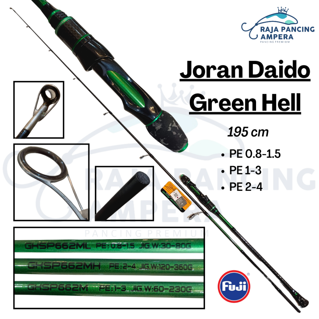 Jigging Rod Daido Green Hell Fishing Rod Ring Full Fuji Butt Joint