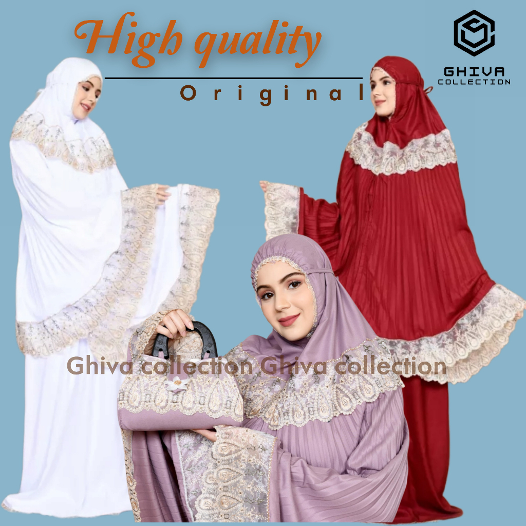 Ghiva - Latest Pleated Prayer Robe with Luxurious Embroidered Lace ...