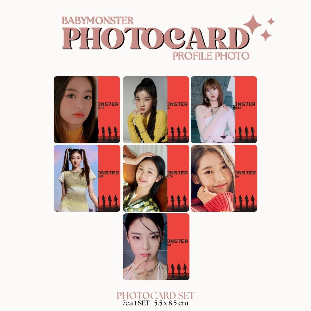 Photocard BABYMONSTER PROFILE PHOTO 2 Sides (7Pcs+2-Sided Lamination ...