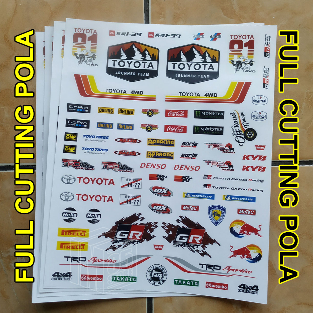 Rc Offroad Decal Sticker 1/12 and 1/16 Toyota 01 (Full Cutting Pattern ...