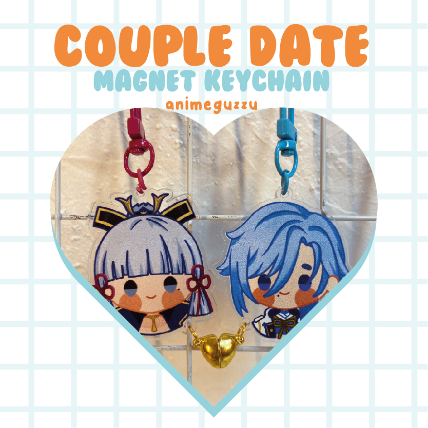 ANIME GUZZU GENSHIN IMPACT COUPLE DATE LOVE MAGNET KEYCHAIN Acrylic ...