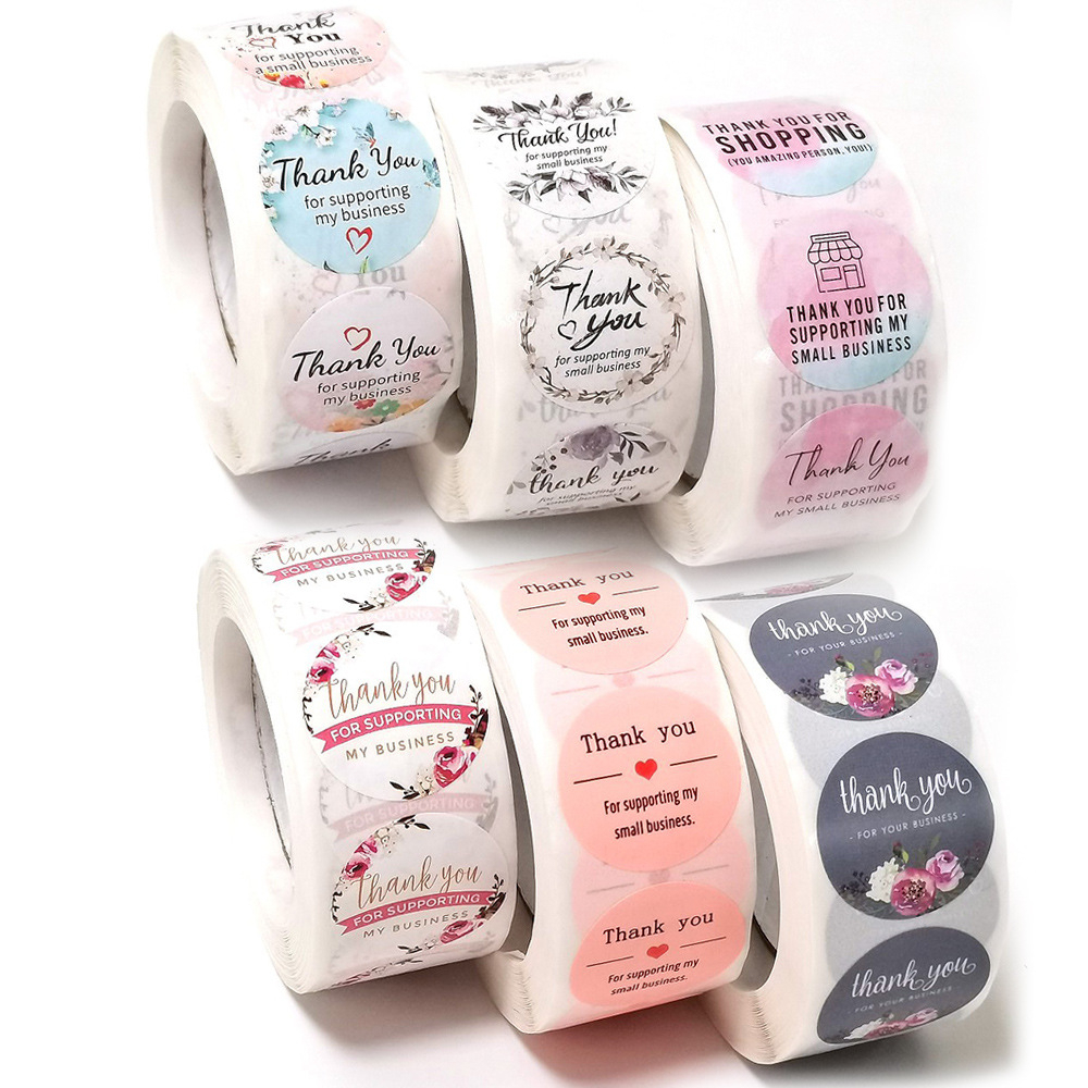 Tmall88 1 Roll 500 Pcs Thank You For Your Order Label Stickers | Shopee ...