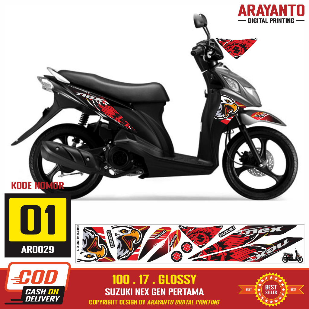 Suzuki Nex First Gen Striping Sticker Variation Decal AR0029 Graphic ...