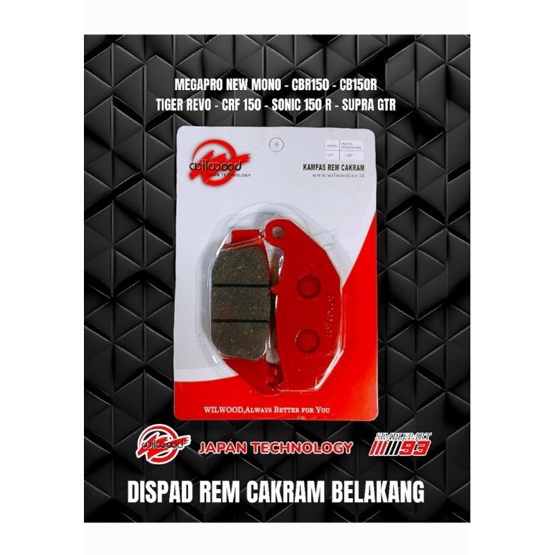 Dispad Disped Rear Disc Brake Pads Honda Wilwood New Mono Cbr Cb R Tiger Revo Crf