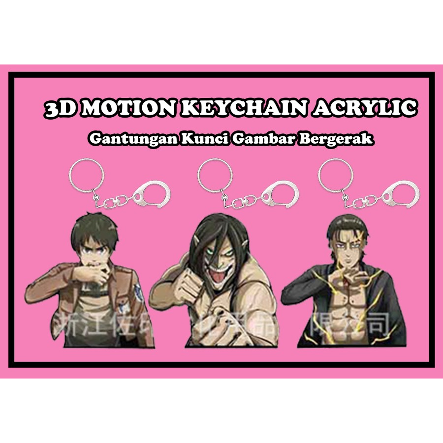 GANTUNGAN Eren Yeager Attack on Titan Motion Keychain/Moving Anime ...