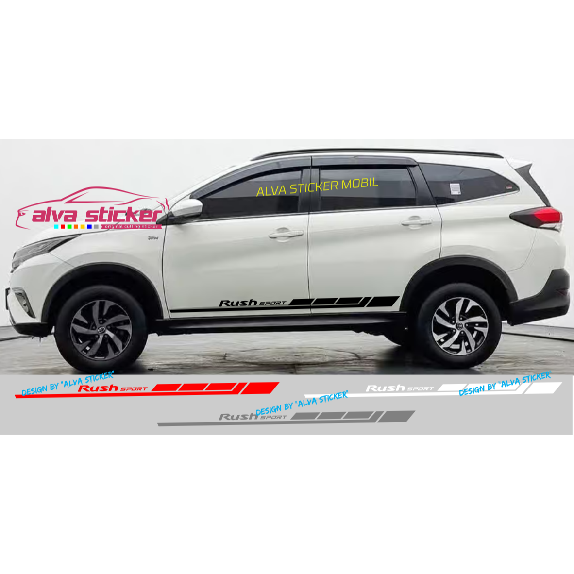 Sticker RUSH LIST CUTTING MINIMALIST Car STICKER TOYOTA RUSH ALL Types