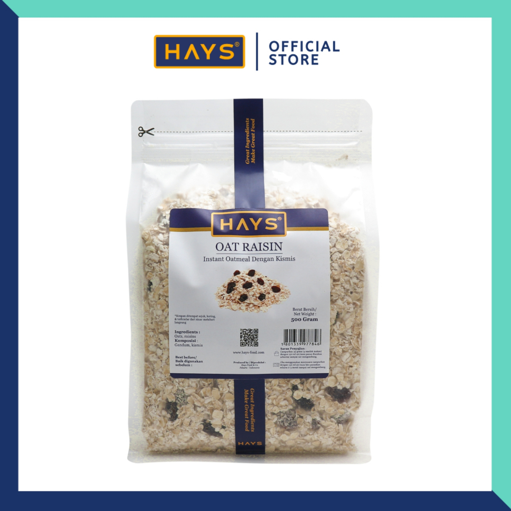 Oatmeal raisin 500 GRAM / Oat raisin / Instant Oatmeal With HAYS ...